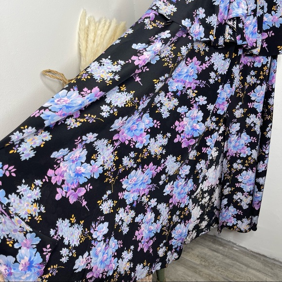 Les Rêveries Peplum Midi Cami Dress in Narcissus 100% Silk Floral Size 0 - Picture 8 of 17